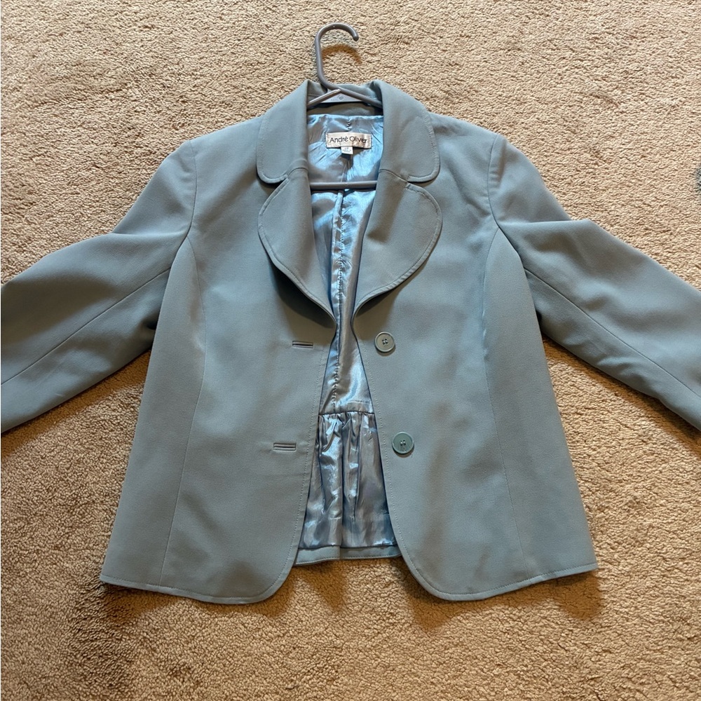 VINTAGE ANDRE OLIVER BABY BLUE BLAZER